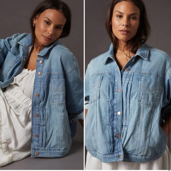 🆕 Anthropologie Pilcro Comeback Boyfriend Denim Jacket - Picture 2 of 12